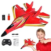 Remote Control Airplane | Colorful LED Lights RC Plane Kit | 2.4Ghz Waterproof RC Flying Toy, Educational Outdoor Aircraft Toy for Kids Boys Girls Beginner