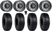 Method 414 15" Wheels Black +38mm 30" Intersect Tires Sportsman RZR Ranger
