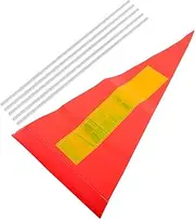 VICASKY Tear-Resistant Safety Flag Pole 37cm White Orange Triangle Flag Versatile for Bikes Go Karts