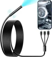 Wireless Endoscope, Wi-Fi Industrial Borescope with 6 LED Lights, 7.9Mm 3 in 1 U