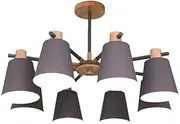 e Nordic Modern Chandelier,American Vintage Semi-Flush Mount Ceiling Light Fixture for Dining/Living Room,Grey (9-Light) Comfortable Anniversary