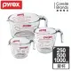 【Pyrex 康寧烘焙】耐熱玻璃單耳量杯3入組