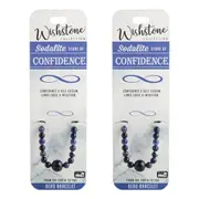 2PK Wishstone Sodalite Bead Bracelet Bangle Charm Women's Accessories Blue