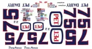 #75 Dave Marcis Pet Dairy 1/32nd Scale Slot Car Waterslide Decals