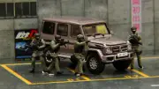 1:64 Scale Hong Kong police S.D.U. Team Figure 4pcs for 1/64 Diorama Car Model