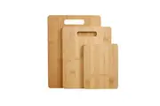Gourmet Kitchen 3 Piece Natural Bamboo Cutting Board Set - Wood Brown