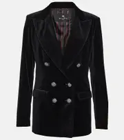 [Etro] Etro Double-breasted velvet blazer AU 10 black