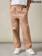 Reiss Camel Samantha 9-13 yrs Corduroy Paper Bag Trousers (E55276) | $110