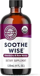 Vimergy Soothe Wise* – Fast-Absorbing Immune Support with Elderberry Syrup and Raw, Organic Honey – Coats and soothes Respiratory tissues – USDA Certified Organic, Vegan, Paleo-Friendly, Gluten-Free.