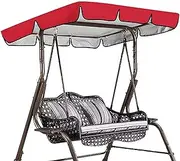 Garden Swing Canopy Replacement, Replacement Canqopy Cover for 2/3-Seater-Swing,Outdoor Waterproof Sunproof UV Protection,Red,Top 56x47x7