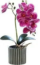 Artificial Orchid, 12.6 Inch Highly Realistic Artificial Orchid Potted Plant Real Touch Artificial Flowers for Table Decoration Living Room Home Decor Artificial Orchid, Purple