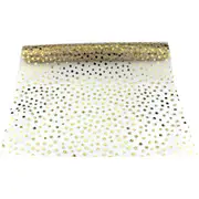 Gold Dot Tulle Table Runner 3m