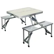 Camping Table Chairs Folding Outdoor Picnic Beach BBQ - 4 Seater