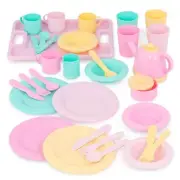 Battat- Play Circle- Dish Set – Plates, Cups, And Tea Party Toys (34 Pcs)