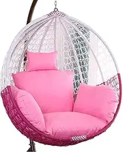 Hanging Egg Chair Cushion Basket Seat Swing Hammock Chair Cushions Thick Nest Back Pillow for Outdoor Indoor Patio Garden Chair Cushion Seat Pads (Color : Pink, Size : 47in*26in)