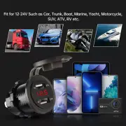 Car 4.2A Dual USB Socket Power Plug 12-24V LED Voltmeter Charger Splitter Adapte