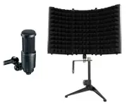 Audio Technica AT2020 Studio Recording Microphone Condenser Mic+Isolation Shield
