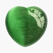 Green Cat's Eye Stone Palm Worry Carved Heart Love Stone,40mm Crystals and Healing Stones