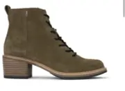 NWT Women’s Toms Lace Up Block Heel Finn Boots in Olive- Size 6.5