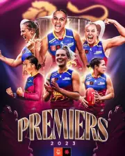 Brisbane lions premiers aflw football TEAM POSTER,FREE POST, Bargain,1