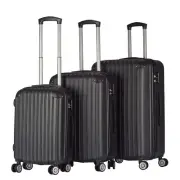 Milano Premium 3pc ABS Luggage Suitcase Luxury Hard Case Shockproof Travel Set