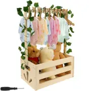 Baby Wood Box Storage Versatile Solid Newborn Wood Baby Crate Closet Kit·-