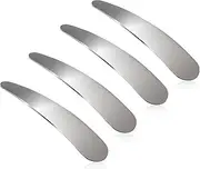 Hariendny 4 Pcs Silver Makeup Skincare Cream Spoon Mini Metal Cosmetic Spatulas, Practical Cosmetics Dig Scoop Skincare Spatula for Sampling and Mixing Makeup Cosmetic Beauty Tools
