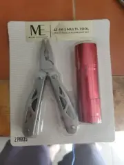 ME 12 In 1 Multitool Knife - Silver With Mini Flash Light Set