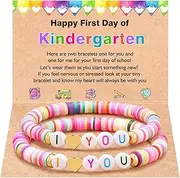 [JOGDIAM] First Day of Kindergarten Preschool Bracelet Mommy and Me First Day of School Gifts for Mom and Daughter Mother Daughter Back to School Anxiety Bracelets