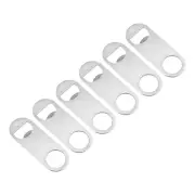 6pcs Stainless Steel Flat Beer Bottle Openers 3.46" Long for Bar Use, Silver