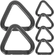 Totority Climbing Heavy Duty 6pcs Triangle Carabiner Buckle Metal Clip Keyring Attachment Black