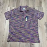 TailorByrd Polo Shirt Mens XL Purple Melange Stretch Casual Golf Performance NWT