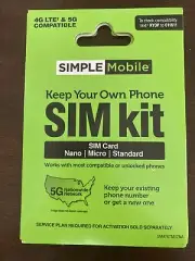 Simple Mobile Prepaid Data Triple Cut SIM