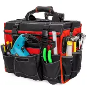 XtremepowerUS 11"x18" Rolling Tool Bag - Jobsite Storage Organizer Backpack