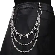 [SINLOV] Punk Rivet Trousers Tassel Chain Butterfly Cross Multilayer Chain Trouser Ring Hip Hop Gothic Jeans Chain Wallet for Women Men