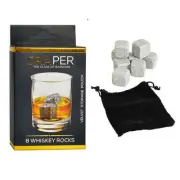 8x Natural Whiskey Stones Ice Melts Reusable Marble Chilling Scotch Rocks Cubes
