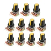 11Pcs 10K Variable Resistors Rotary Carbon Film Taper Potentiometer with Knobs