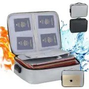 Portable Travel Safe Document Box Fireproof & Waterproof Document Bag with Lock