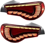 1 Pair Taillight Assembly GTS Full LED Dynamic Tail Lights With Sequential Turn Signal Replacement Compatible With Subaru BRZ 2012‑2021(Red Lens)