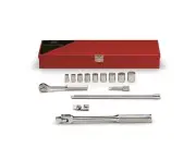334 - 3/8Inch Drive 14 Piece Metal Boxed Set - 12 Point Standard Sockets
