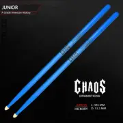 Chaos Junior Kids Drum Sticks - Blue - Hickory