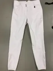 Premier Equine "Sophia" White Full Seat Breeches w Silicone Seat. Size 34