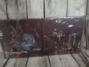 Split Canvas Wall Art 12" x 12" 2 Pieces NYC Manhattan Skyline At Night NEW