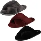 Ladies Clarks Dream Lux Cross Detailed Mule Slippers