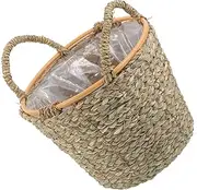 KITANDOVE Decorative Woven Flower Basket Handheld Storage Basket for Plants Lightweight and Design for Home Decor and Organizing Sundries