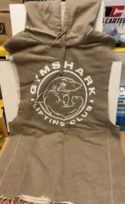 Gymshark Mens Brown Lifting Club Sleeveless Drawstring Pullover Hoodie Size M