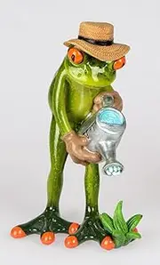 Formano Decorative Frog Gardener with Watering Can Hand-Painted
