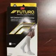 3M Futuro Knee Length Stocking Anti-Embolism Moderate Compression, White Sz: M