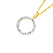 Alora 10ct Gold 1/2 Carat Tw Lab Grown Diamond Circle Pendant