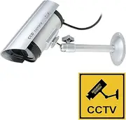 Aexit (Electronic security) CCTV Dummy Realistic Looking Camera Red LED Light Blinking AA (82ry716qf467) Battery Powered